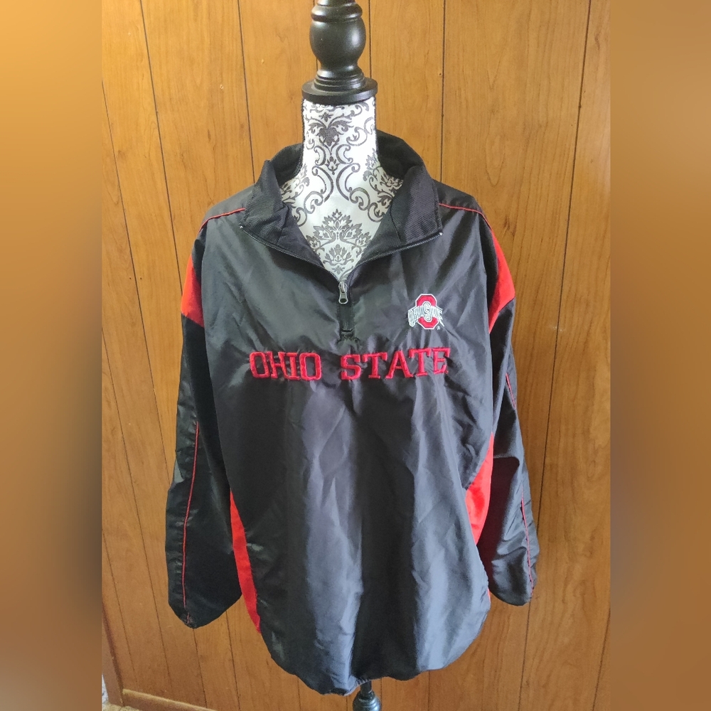 Pro Edge Ohio State Black and Red Lightweight Shirt Jacket